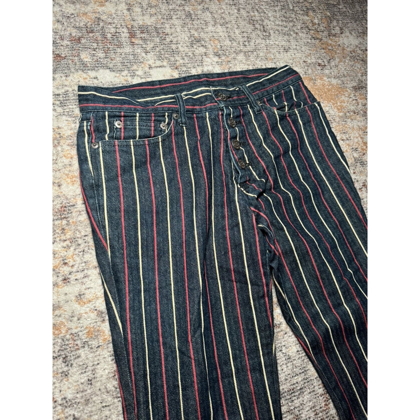 Tornado Mart Pinstripe Flare Denim